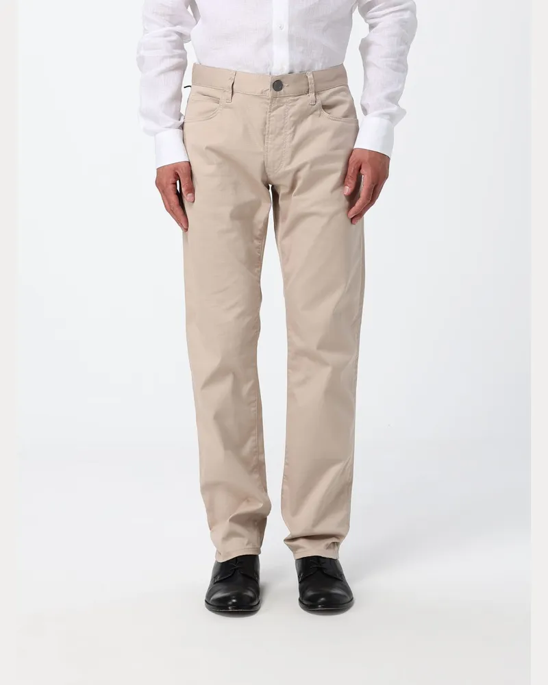 Giorgio Armani Straight-Fit Jeans aus Denim mit mittlerer Leibhöhe und fünf Taschen Sand