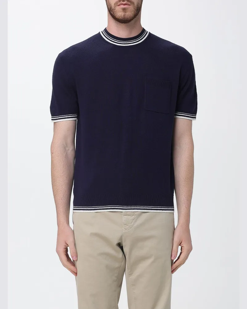 Paolo Pecora Milano Oversize-T-Shirt aus Baumwolle Blau