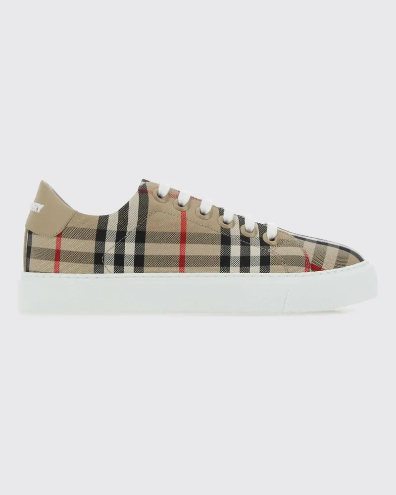 Burberry Low-Top-Schnürsneaker von aus Baumwoll-Canvas mit Vintage-Check-Muster Beige