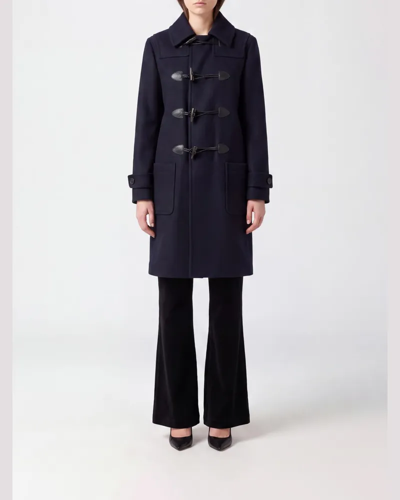 Ralph Lauren Einreihiger Mantel aus recycelter Wollmischung mit Knebelverschlüssen Schwarz