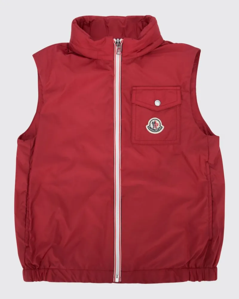 Moncler Kapuzenweste aus Nylon Rot
