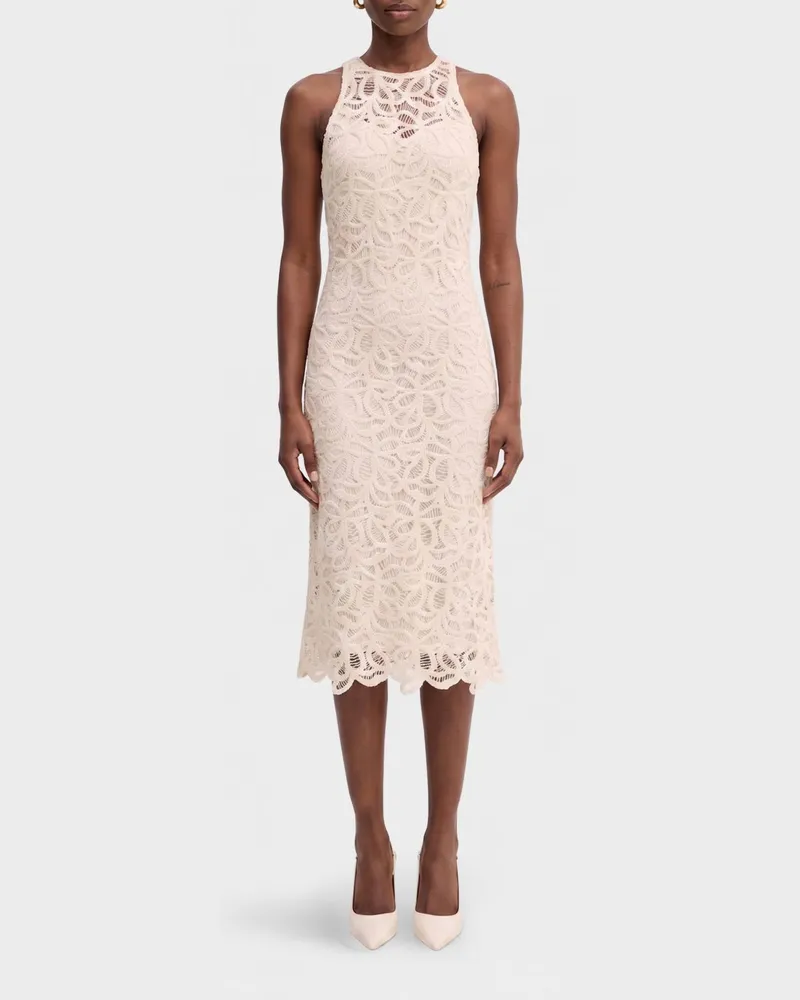 Patrizia Pepe Midikleid aus Makramee Sand