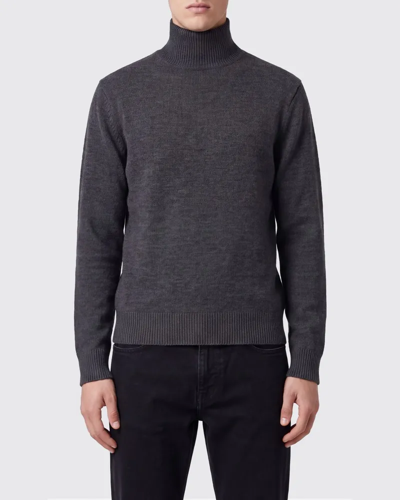 Paolo Pecora Milano Slim-Fit-Rollkragenpullover aus reiner Schurwolle mit langen Ärmeln Grau