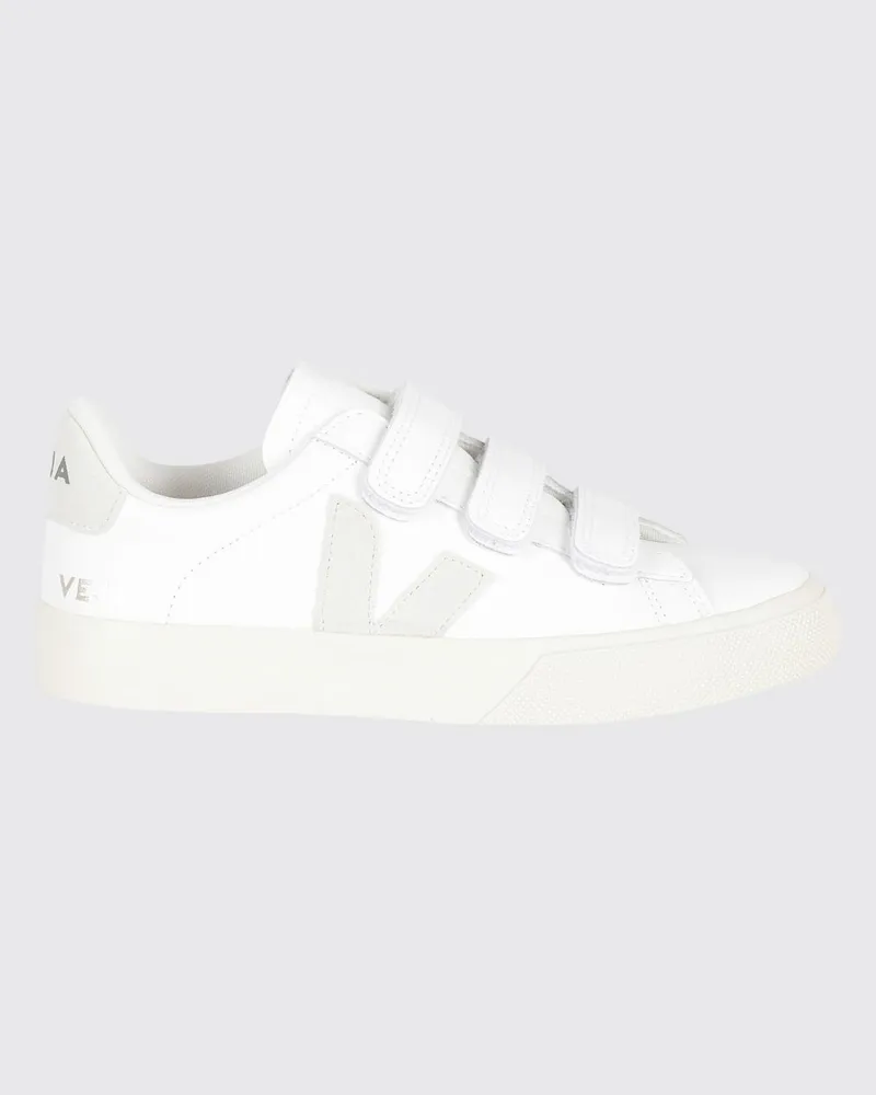 VEJA Recife Low-Top-Sneakers aus Leder mit Klettverschluss Weiß