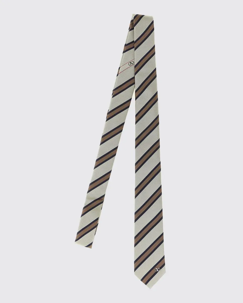 Valentino Garavani Regimental-gestreifte Seidenkrawatte mit VLogo Signature Bunt