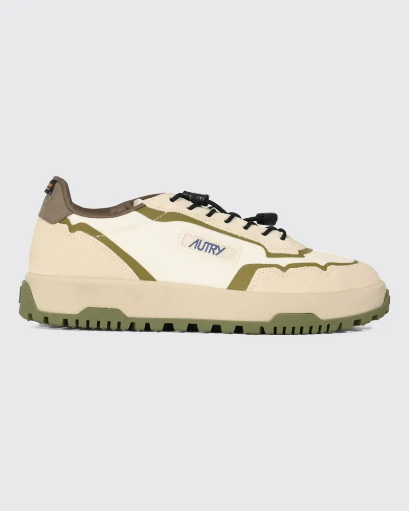 AUTRY Wildpace Low zweifarbige Sneaker aus Kalbsleder und Cordura®-Nylon Beige