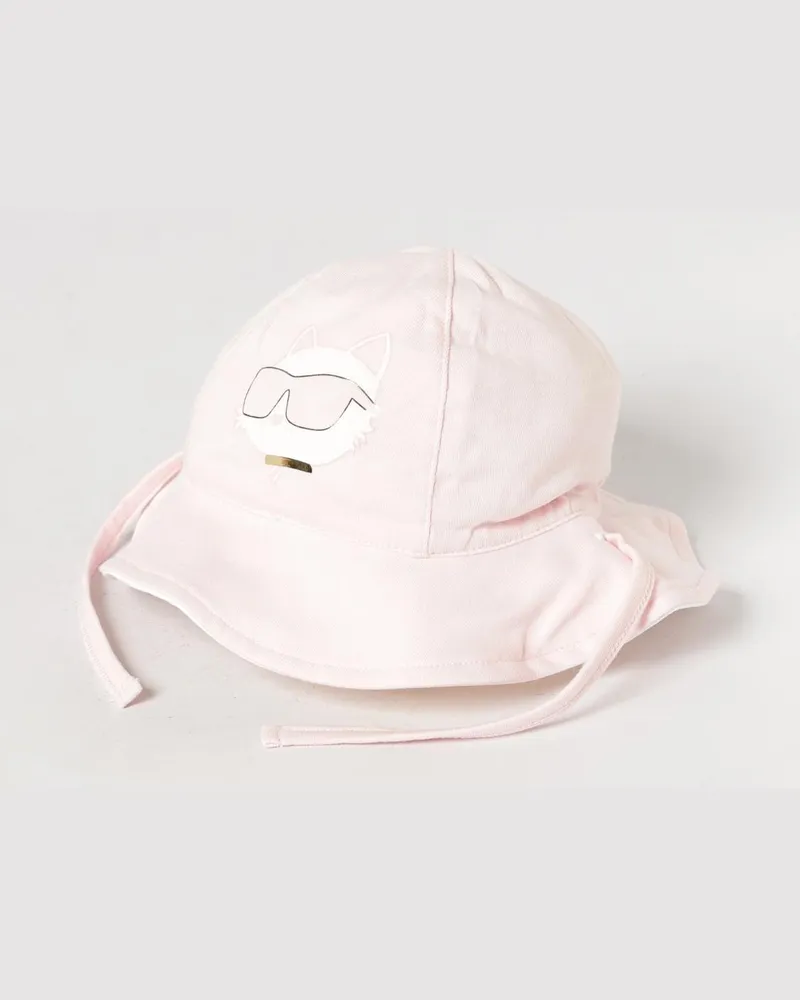 Karl Lagerfeld Baumwoll-Fischerhut für Babys von mit Grafikdruck und Bändern Pink