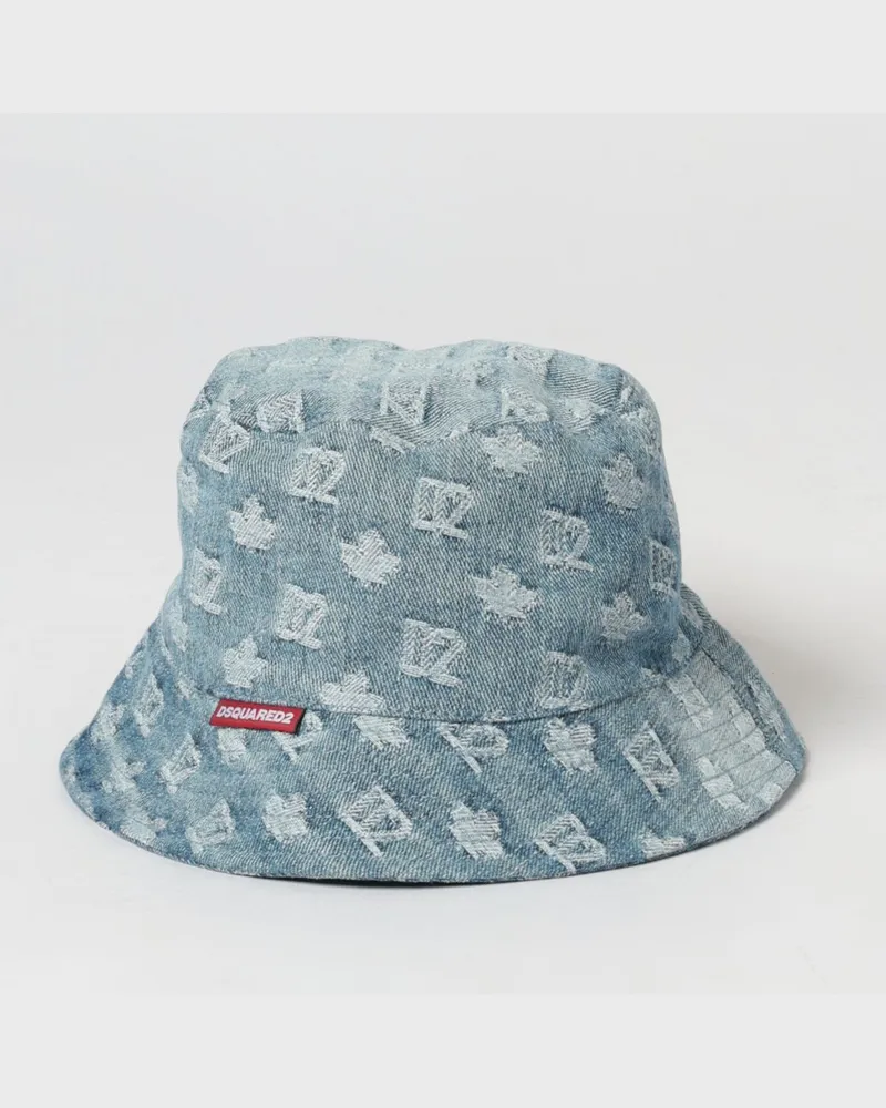 Dsquared2 Baumwolldenim-Hut mit Jacquard-Logo Stone