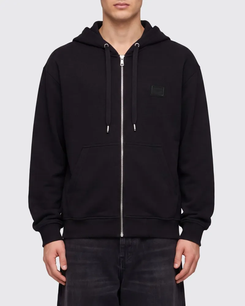 Dolce & Gabbana DOLCE  GABBANA Reißverschluss-Kapuzenpullover Dolce & Gabbana aus Baumwolle mit Kängurutaschen Schwarz