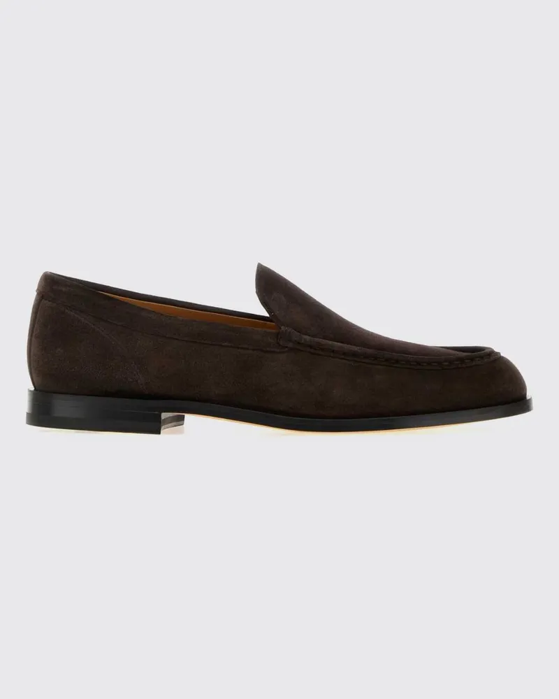 TOD'S Wildleder-Loafer mit geprägtem T Timeless-Logo Dark