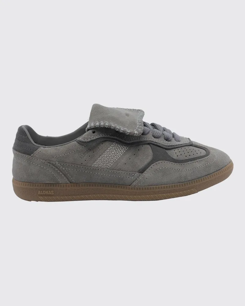 Alohas Zweifarbige TB.490 Sneaker aus Veloursleder mit laminiertem Logo Grau