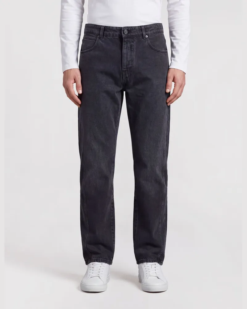 Balmain Regular-Fit Straight-Jeans von aus Baumwolldenim mit fünf Taschen Schwarz