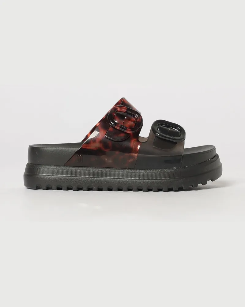 Melissa Cozy Slide AD Plateau-Sandalen aus PVC mit Schildpattmuster Schwarz