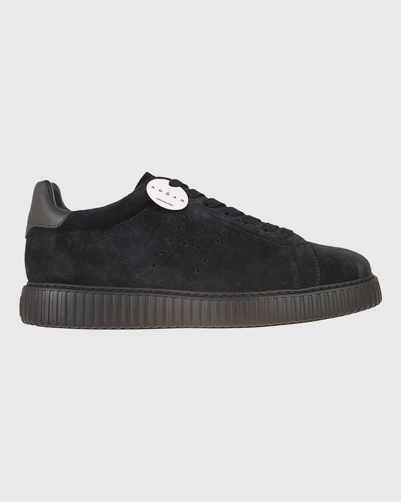 Hogan H-Stripes Sneaker aus Veloursleder mit perforiertem H-Logo Blau