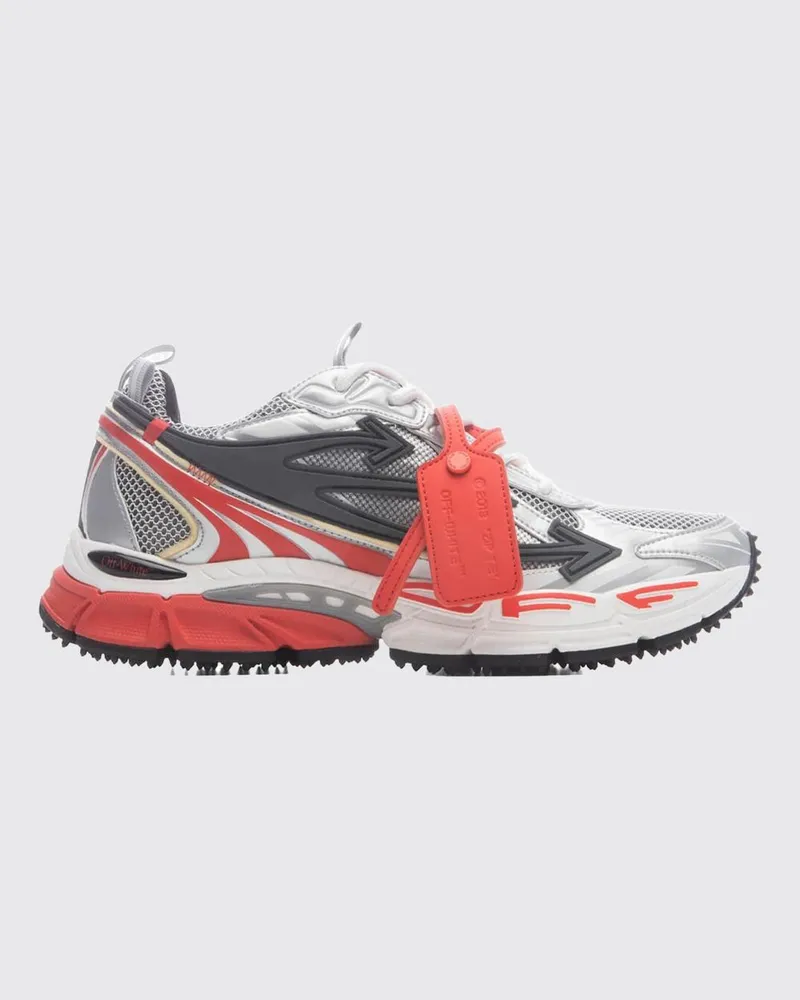 OFF-WHITE Be Right Back Low-Top-Sneakers mit gekerbter Sohle und doppelter Zuglasche Grau