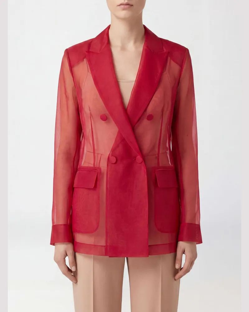 Max Mara Zweireihiger Wollblazer Fuchsia