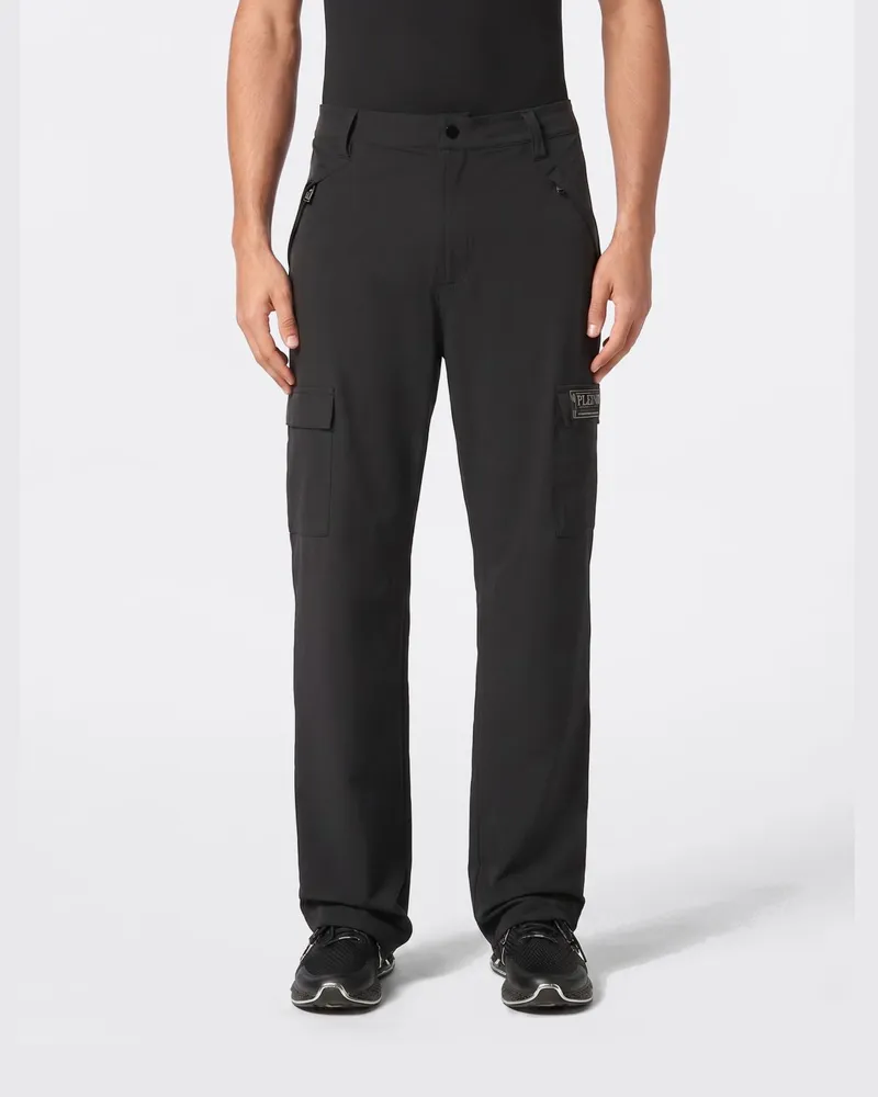 Philipp Plein Cargohose aus technischem Gewebe Schwarz