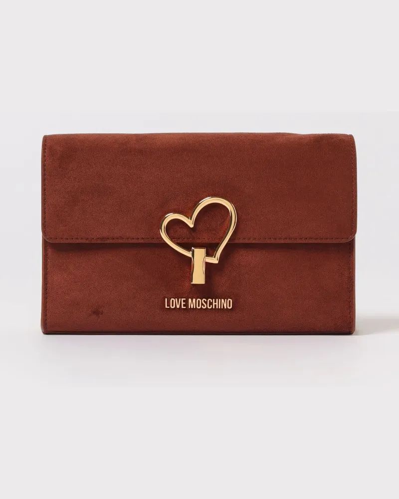 Moschino Schultertasche damen Rostbraun