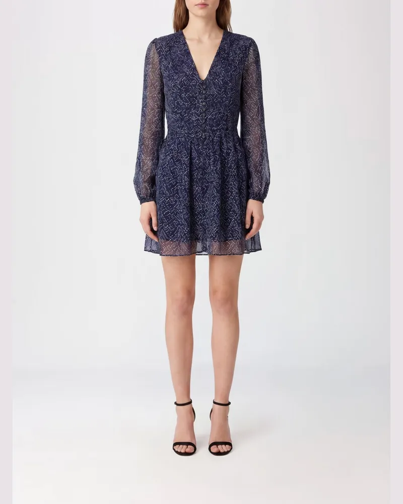 Étoile Isabel Marant Florales Viskosekleid Blau