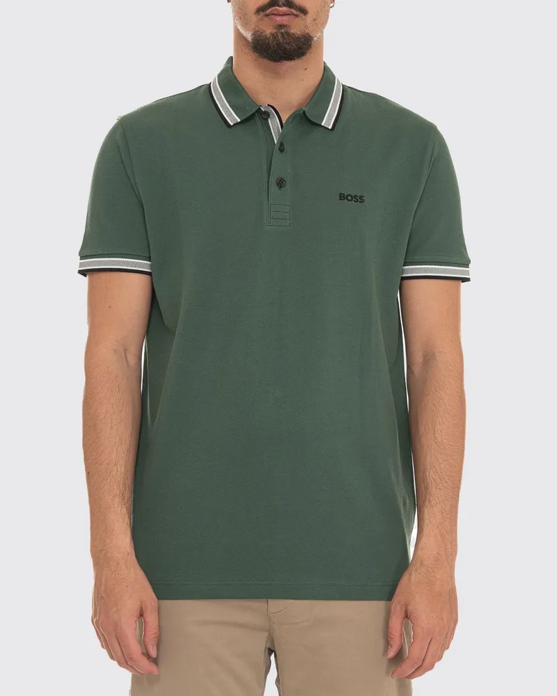 HUGO BOSS Basic Baumwoll-Polohemd Waldgrün