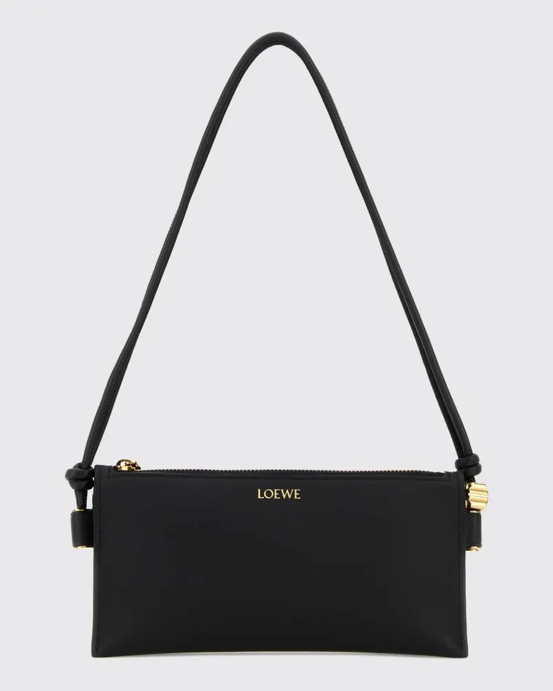 Loewe Joya Schultertasche aus Nappaleder mit geknotetem Henkel Schwarz