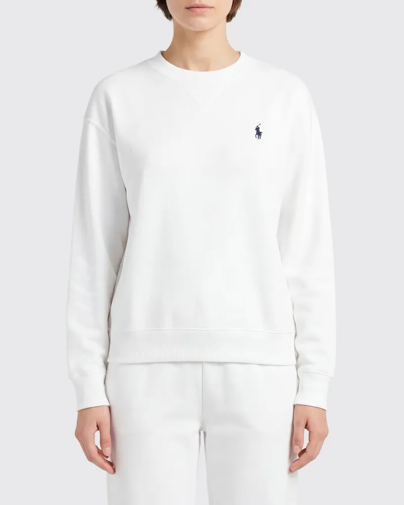 Ralph Lauren Rundhals-Sweatshirt aus Baumwollmischung mit Logo Weiß