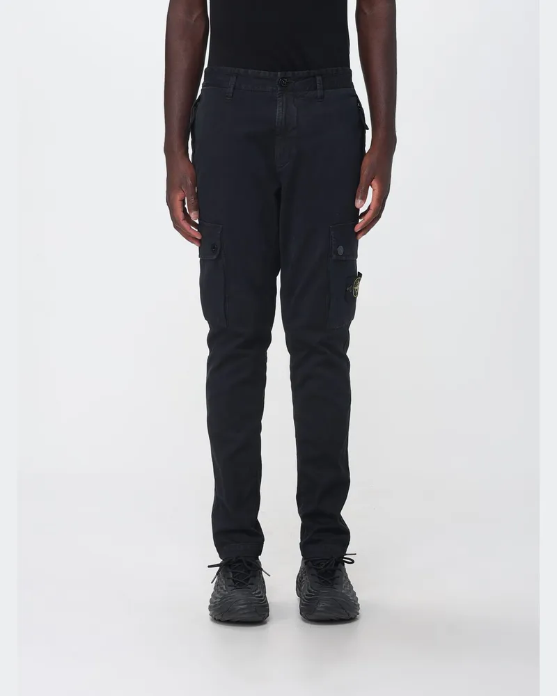 Stone Island Cargohose aus Bio-Stretch-Baumwolle mit Compass-Logo Schwarz
