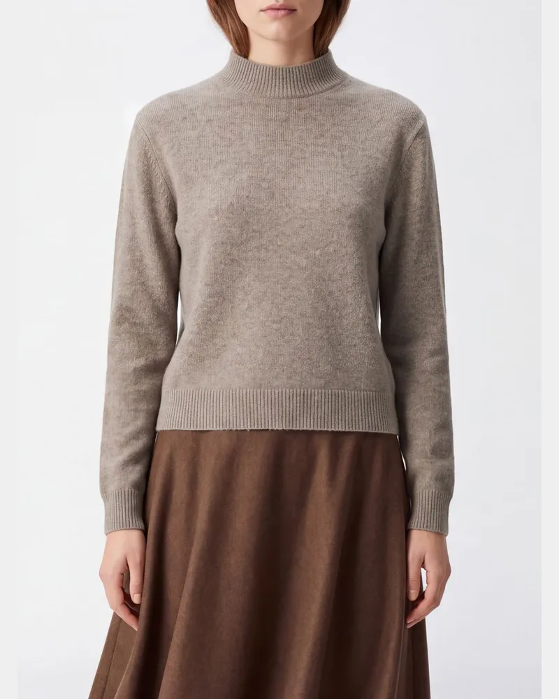 Jacquemus Langärmeliger Rollkragenpullover aus reinem Kaschmir Beige