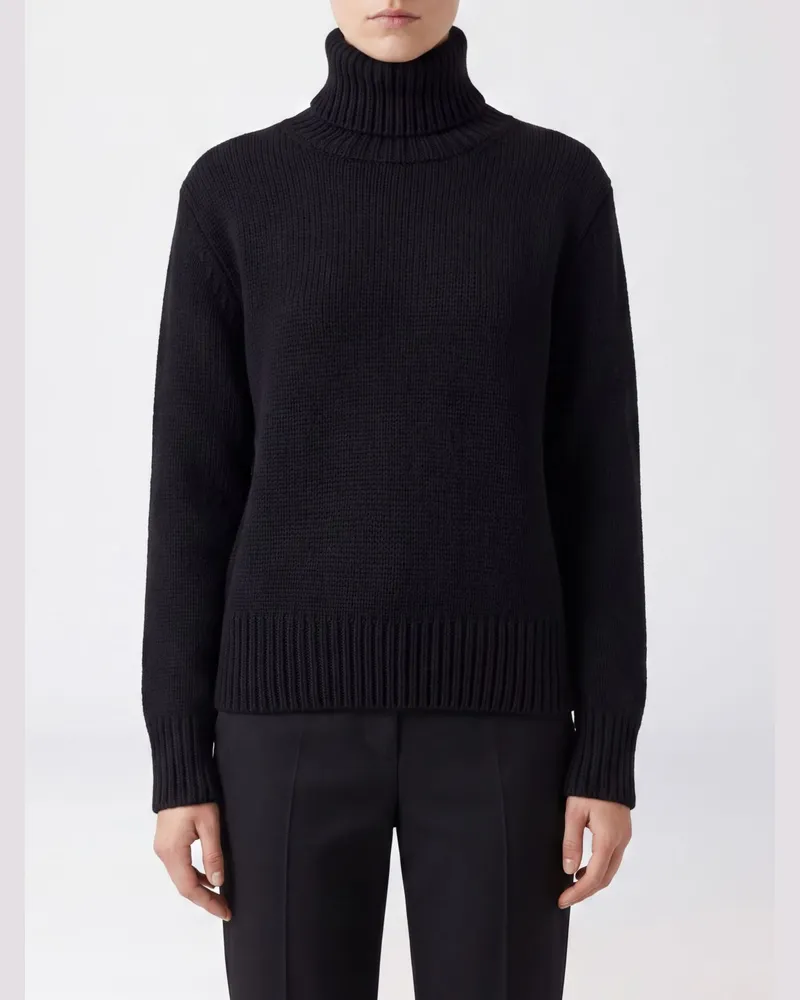 The Row Rollkragenpullover aus reinem Kaschmir mit Rippbündchen Schwarz