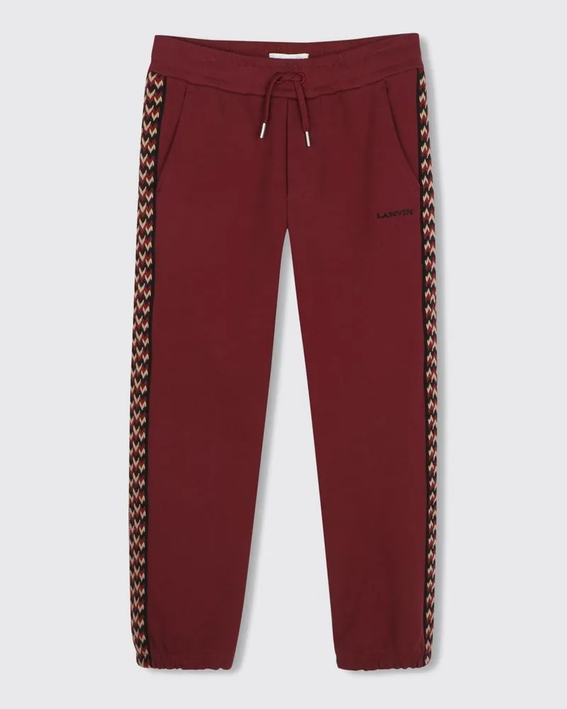 Lanvin Jogginghose für Jungen aus Baumwolljersey mit kontrastierenden Seitenstreifen Pink