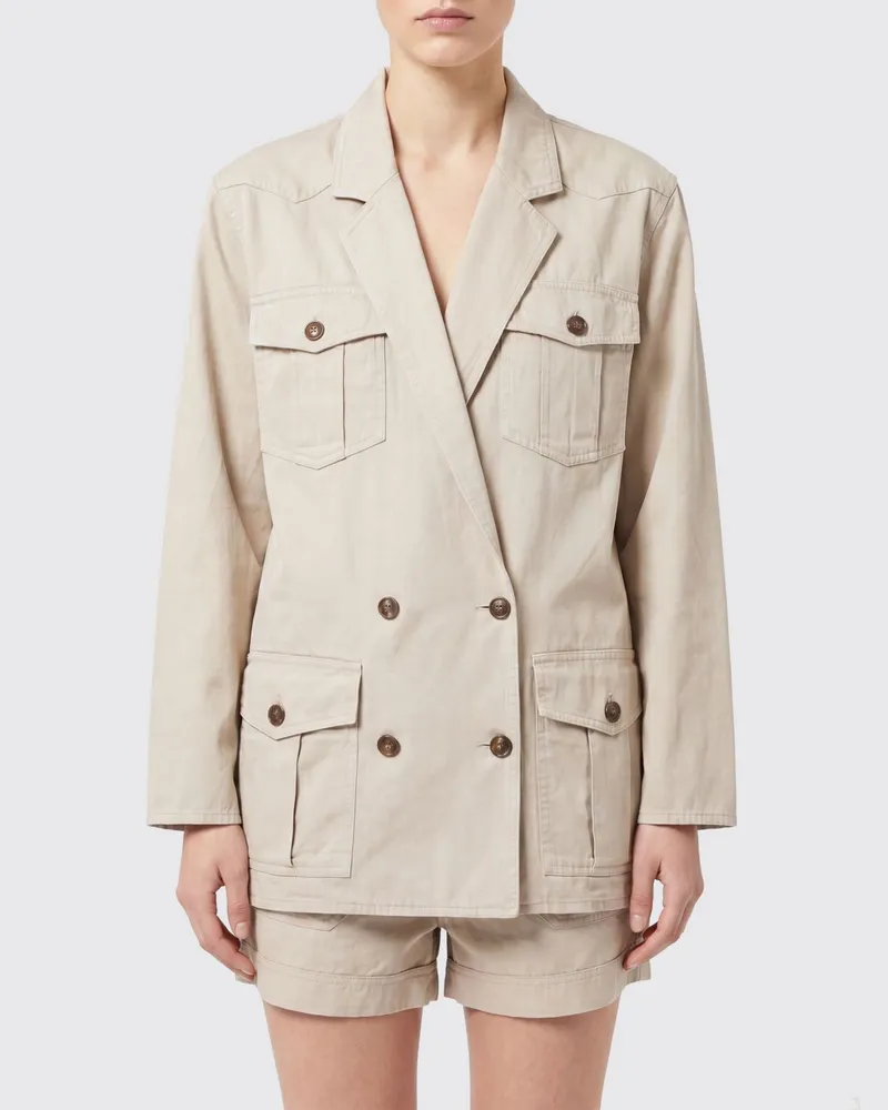 Étoile Isabel Marant Baumwoll-Leinen-Jacke Braun