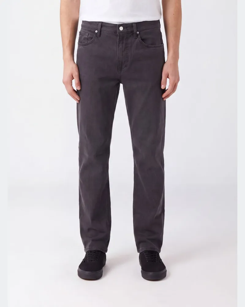 Frame Denim Modern Straight Jeans aus Baumwoll-Denim mit mittlerer Leibhöhe und 5 Taschen Blau