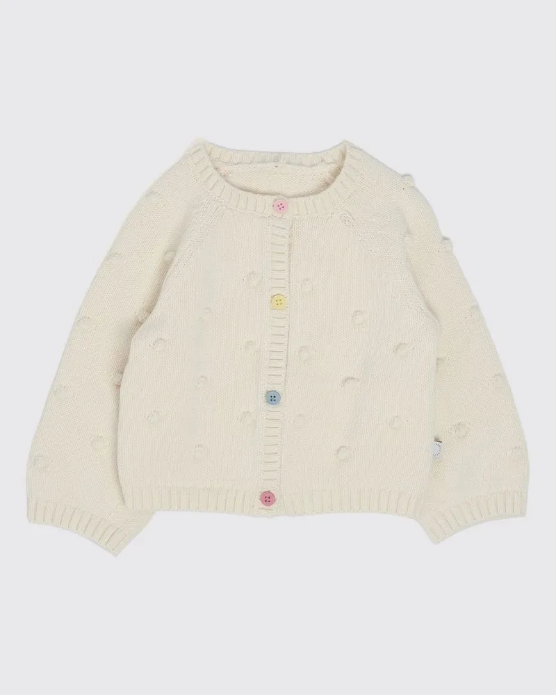 Stella McCartney Kids Cardigan für Jungen aus Baumwoll-Woll-Mischung mit Stickerei Weiß