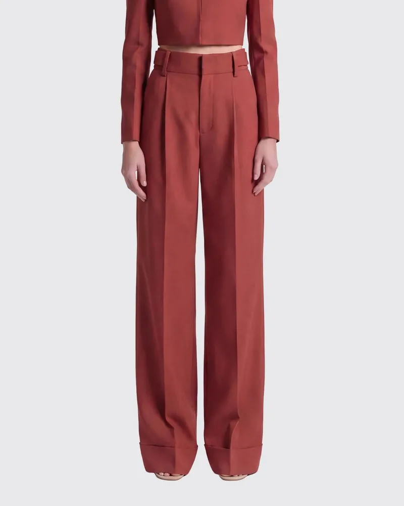 Alberta Ferretti Palazzo-Hose aus Crêpe Braun