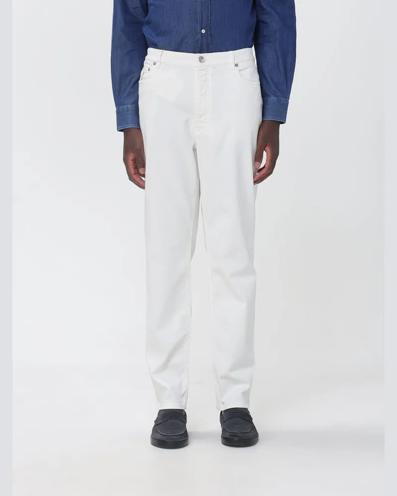 Brunello Cucinelli Straight-Fit-Jeans aus Baumwolldenim im Five-Pocket-Stil Weiß