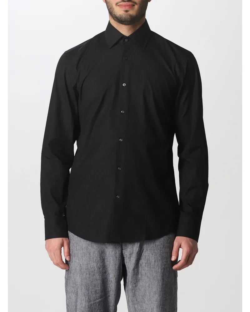 HUGO BOSS Herren Hemd Schwarz