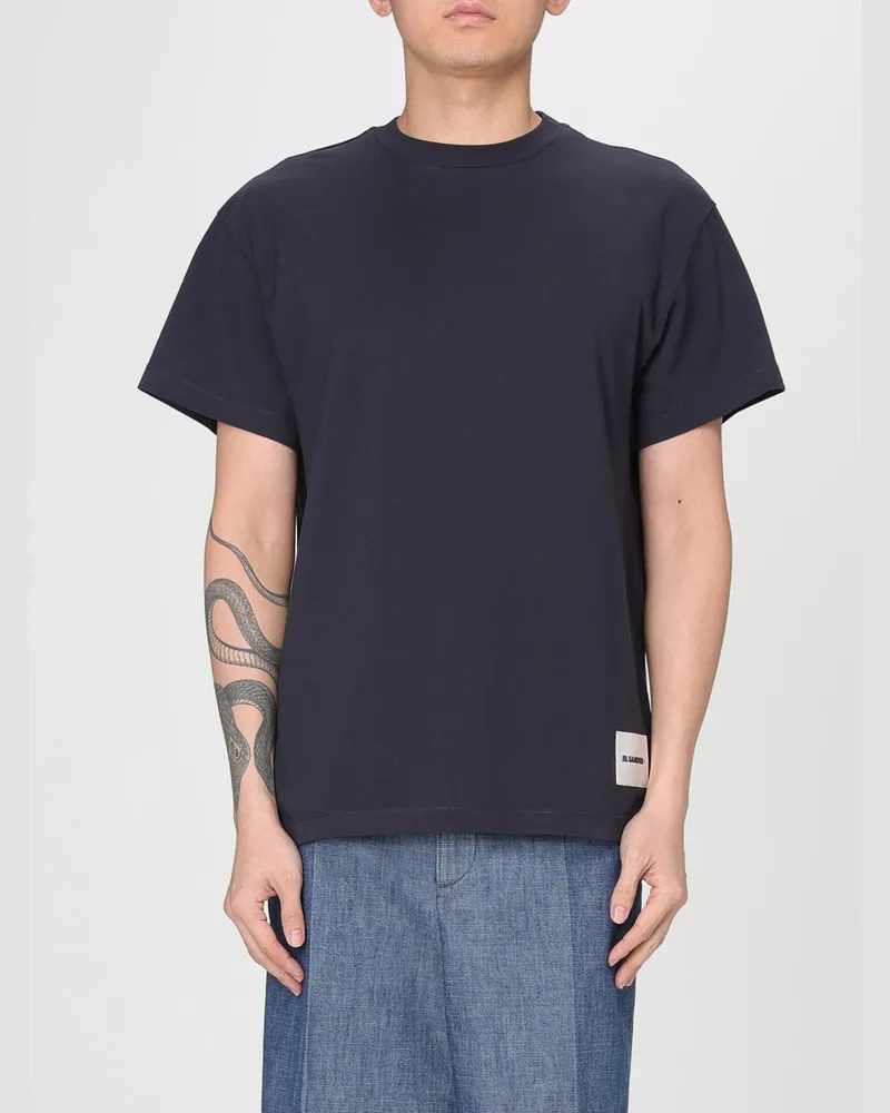 Jil Sander T-shirt herren Blau