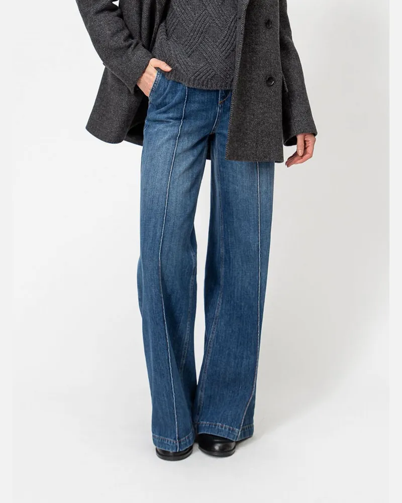 Twin-Set High-Waist Wide Leg Jeans von aus Baumwolldenim mit Reißverschluss Denim