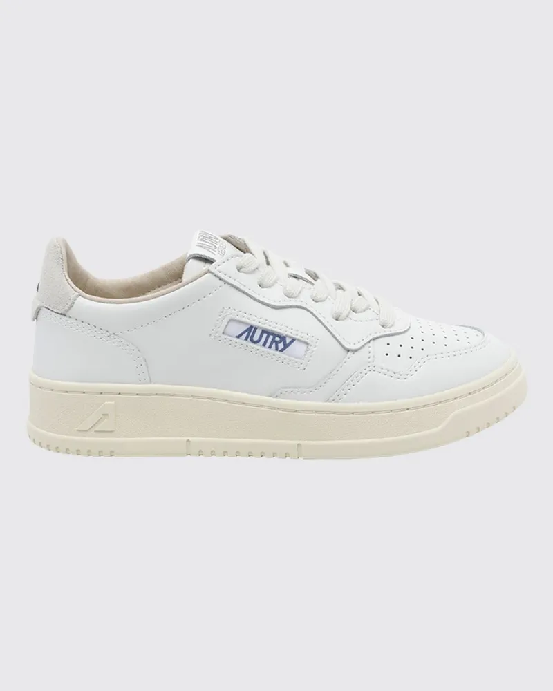 AUTRY Medalist Low Sneakers aus Kalbsleder mit perforierter Zehenkappe Weiss