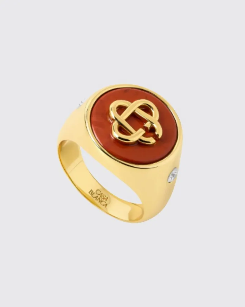 Casablanca Paris Ring aus Messing von mit geprägtem Monogramm Silber