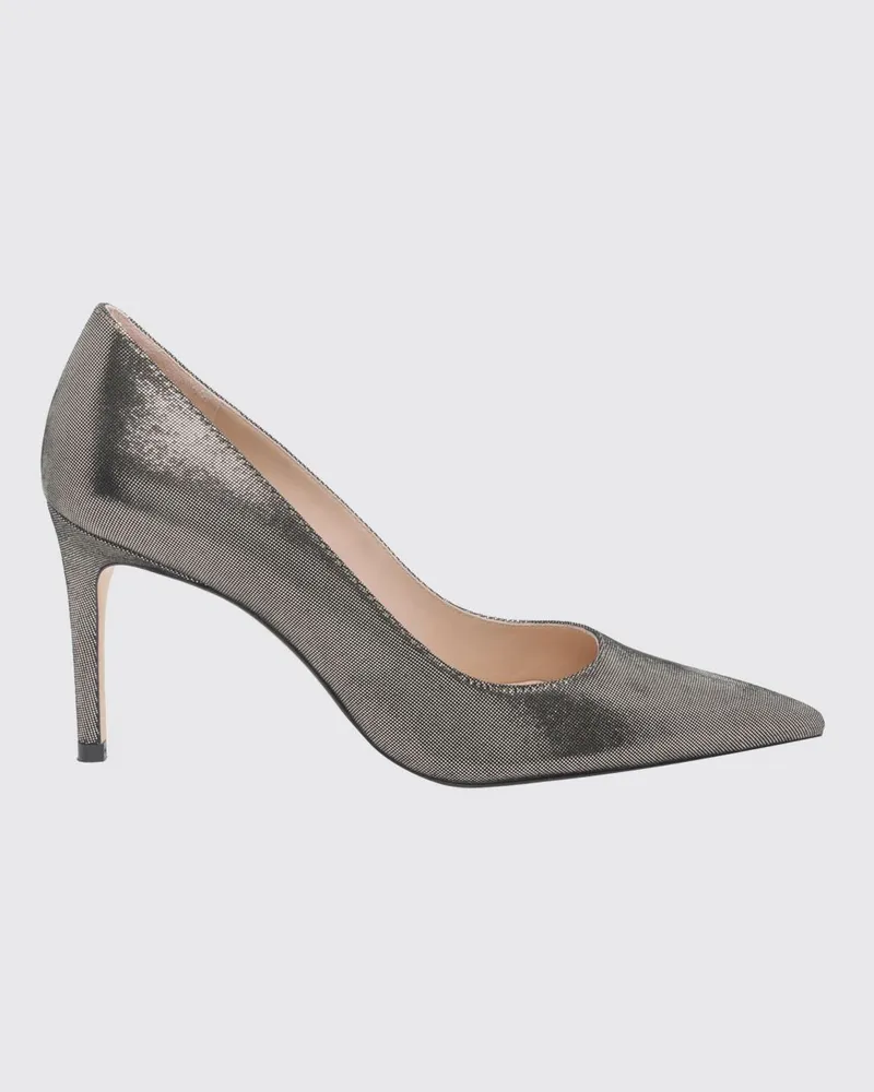 Stuart Weitzman Power Pumps von aus laminiertem Leder mit hohem Stilettoabsatz Silber