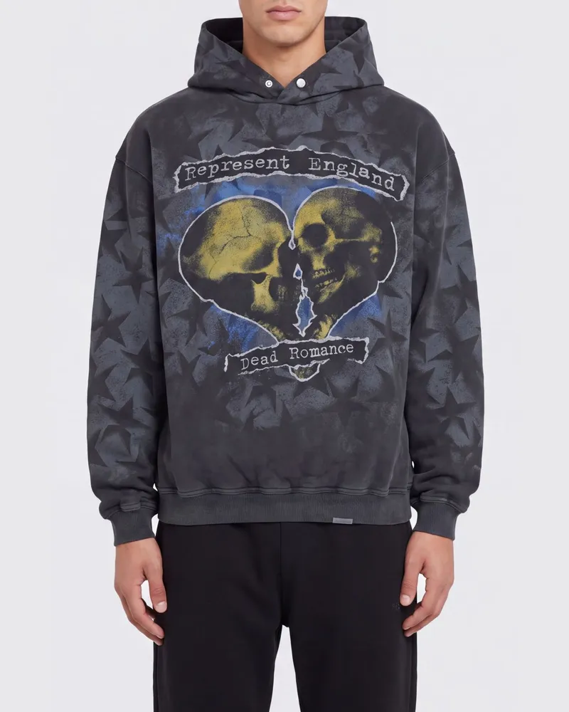 REPRESENT Relaxed-Fit Hoodie aus Baumwolle mit grafischem Print Schwarz