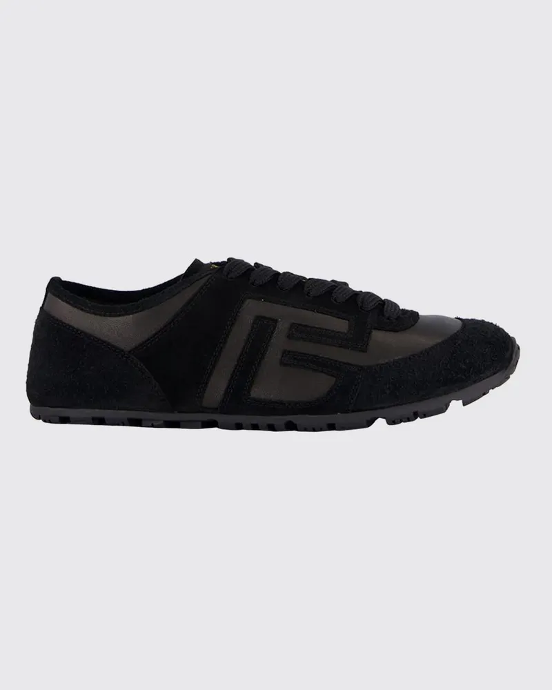 Balmain Racer 45 Leder-Sneakers Schwarz