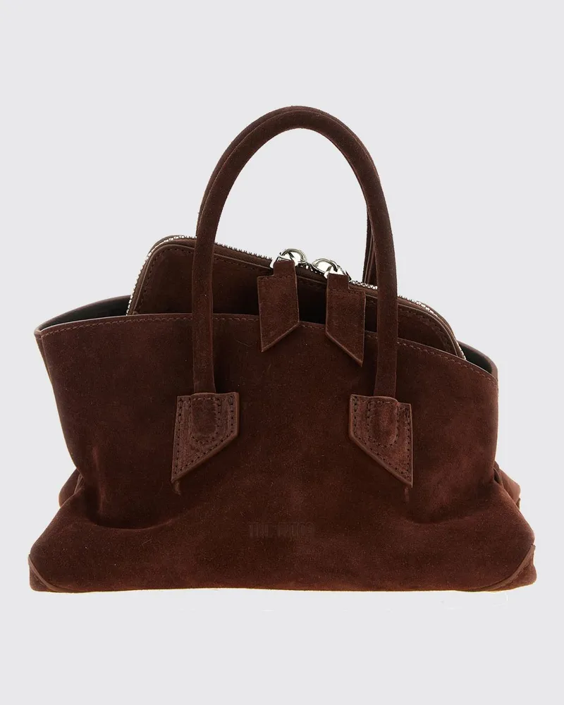ATTICO La Passeggiata Handtasche aus Veloursleder mit doppeltem Henkel Braun