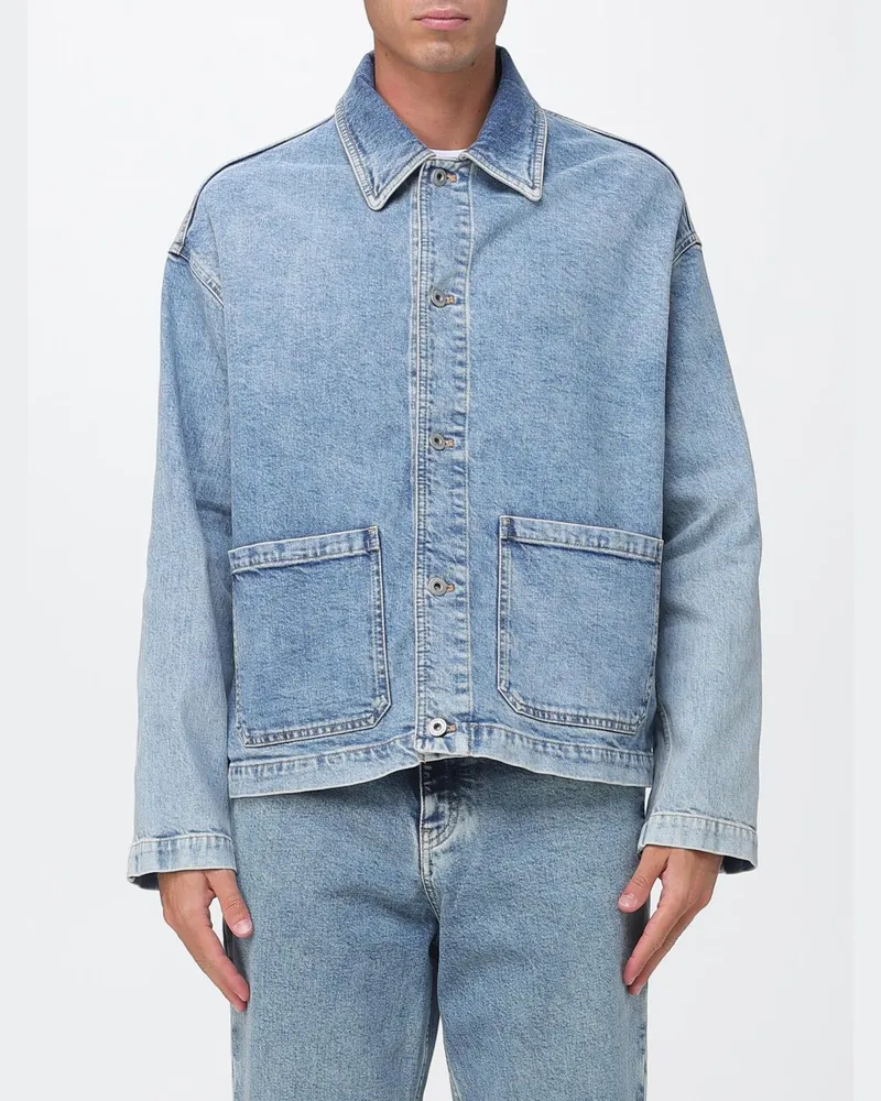 Emporio Armani Relaxed-Fit-Hemdjacke aus Baumwolldenim mit aufgesetzten Taschen Blau