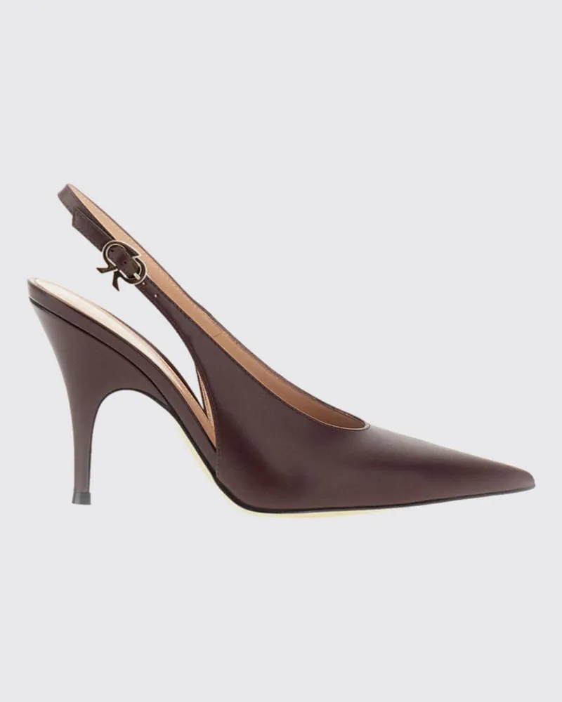 Gianvito Rossi Sofia Slingback-Pumps aus Leder mit skulpturalem Absatz Braun
