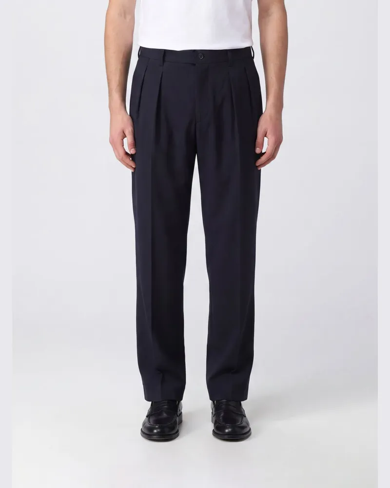 Giorgio Armani x Alanui Chino-Hose aus Schurwolle mit Bundfalten Blau