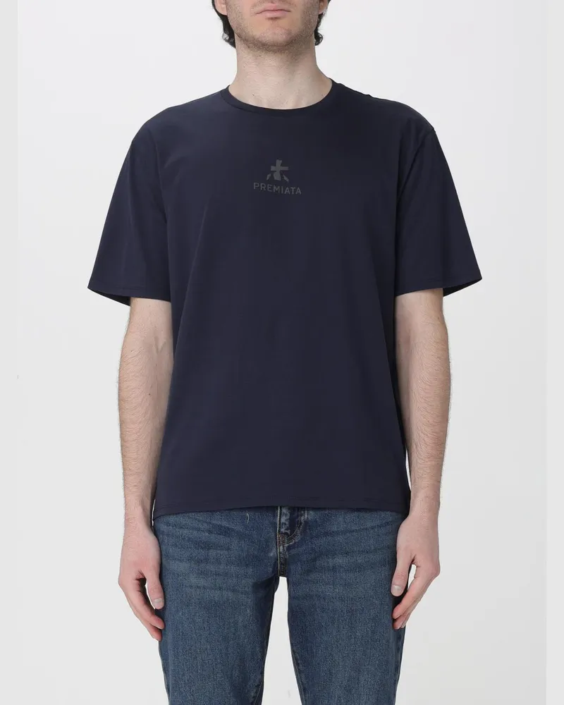 Premiata Baumwoll-T-Shirt mit Logo Blau