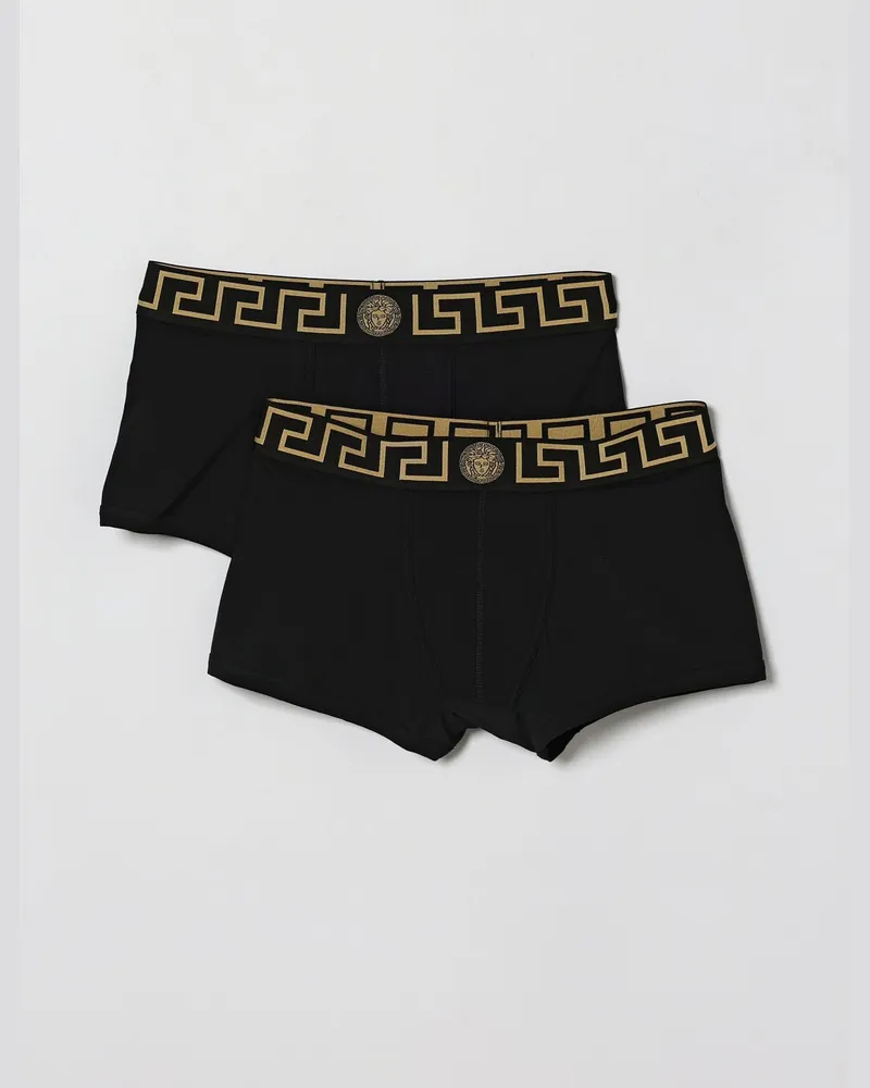 Versace 2er-Set Stretch-Baumwollslips Schwarz