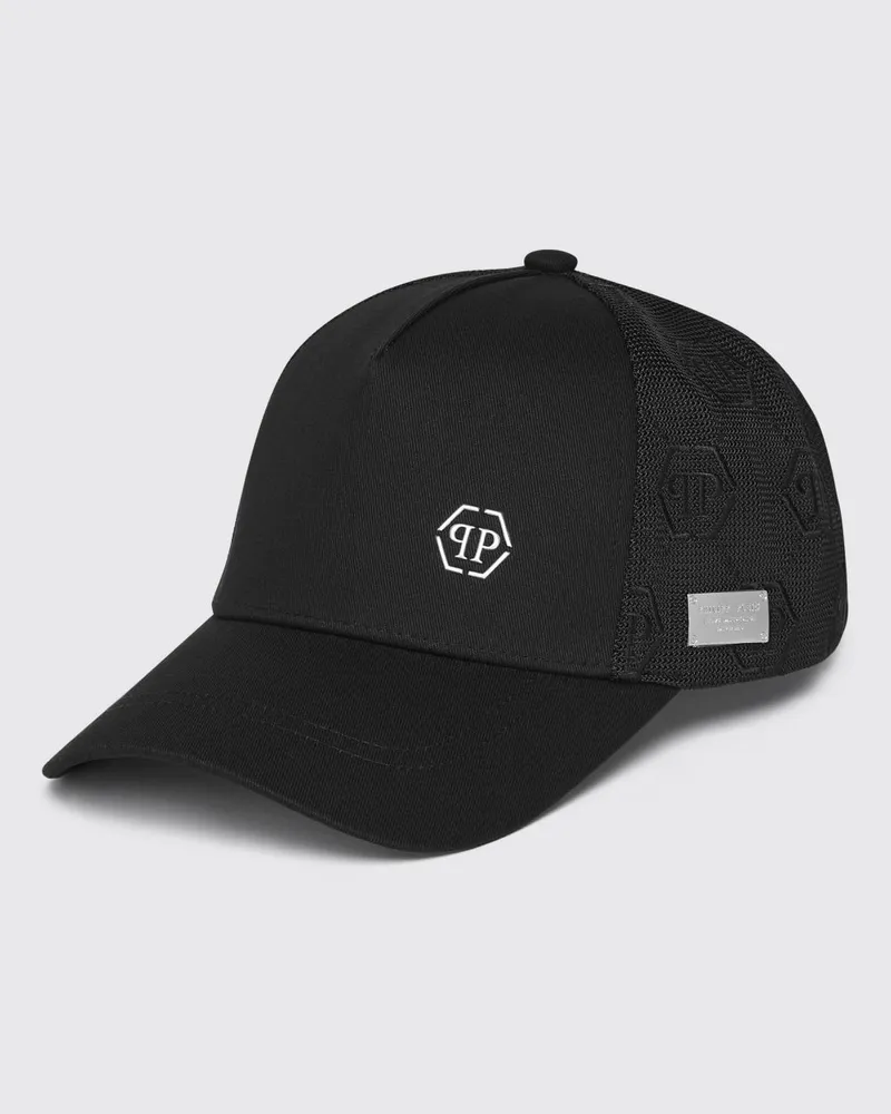 Philipp Plein Hexagon PP Baseballkappe Schwarz